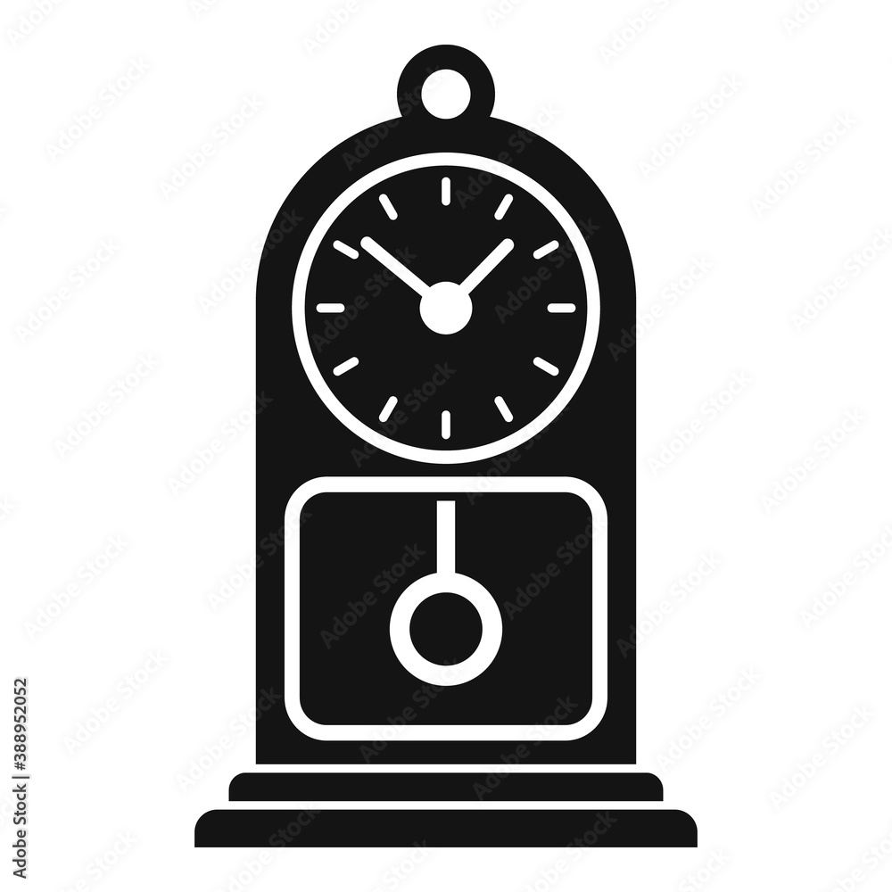 Poster chalet pendulum clock icon. simple illustration of chalet pendulum clock vector icon for web design 
