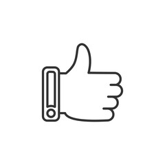 Thumb up Icon in trendy flat style. Vector black icon.