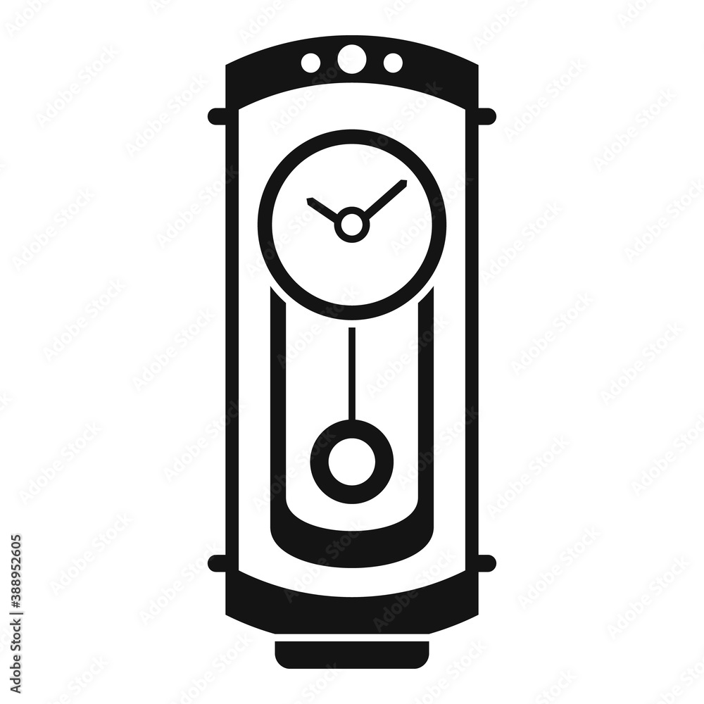 Poster classical pendulum clock icon. simple illustration of classical pendulum clock vector icon for web d