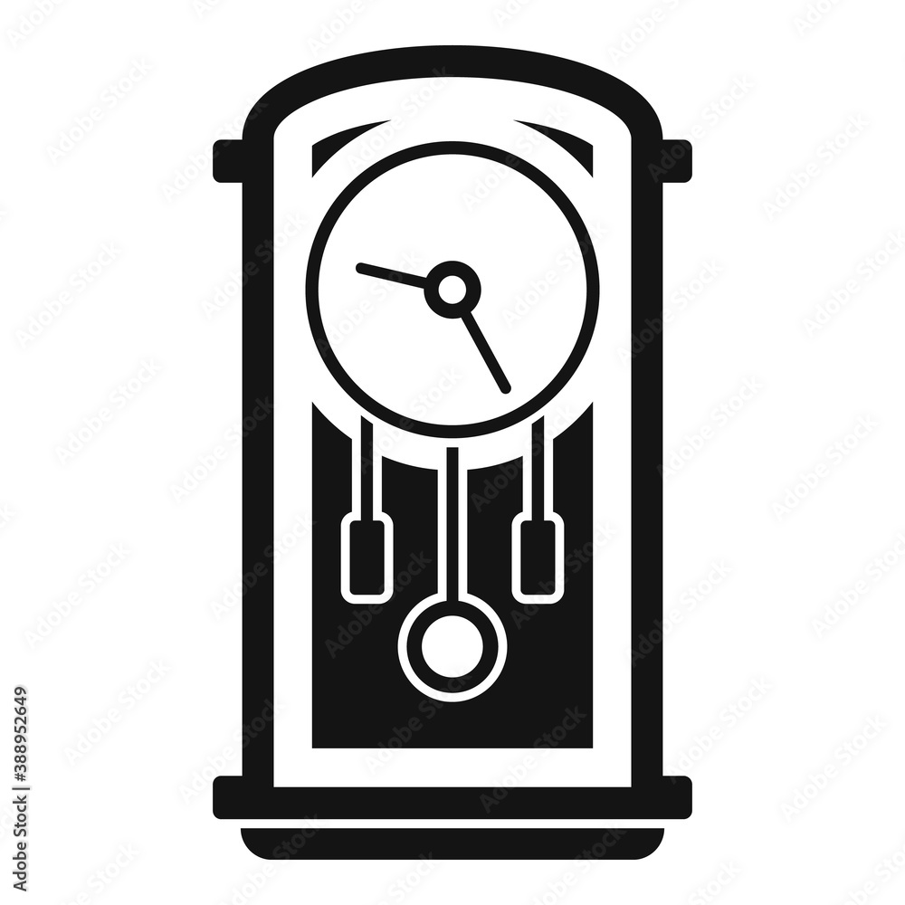 Poster decoration pendulum clock icon. simple illustration of decoration pendulum clock vector icon for web