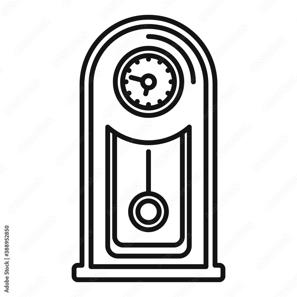 Poster wall pendulum clock icon. outline wall pendulum clock vector icon for web design isolated on white b