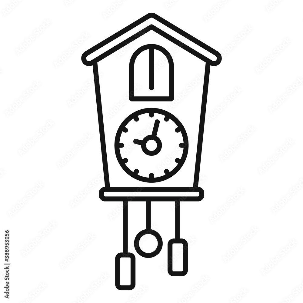 Poster chalet pendulum clock icon. outline chalet pendulum clock vector icon for web design isolated on whi