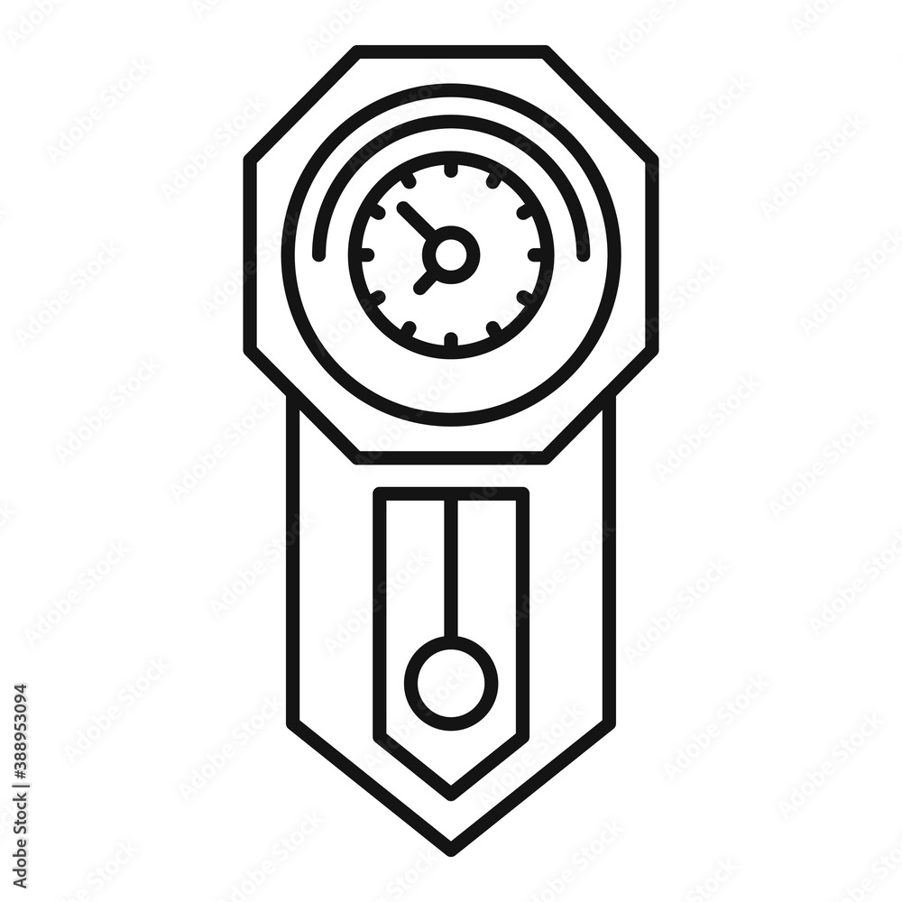 Poster hour pendulum clock icon. outline hour pendulum clock vector icon for web design isolated on white b