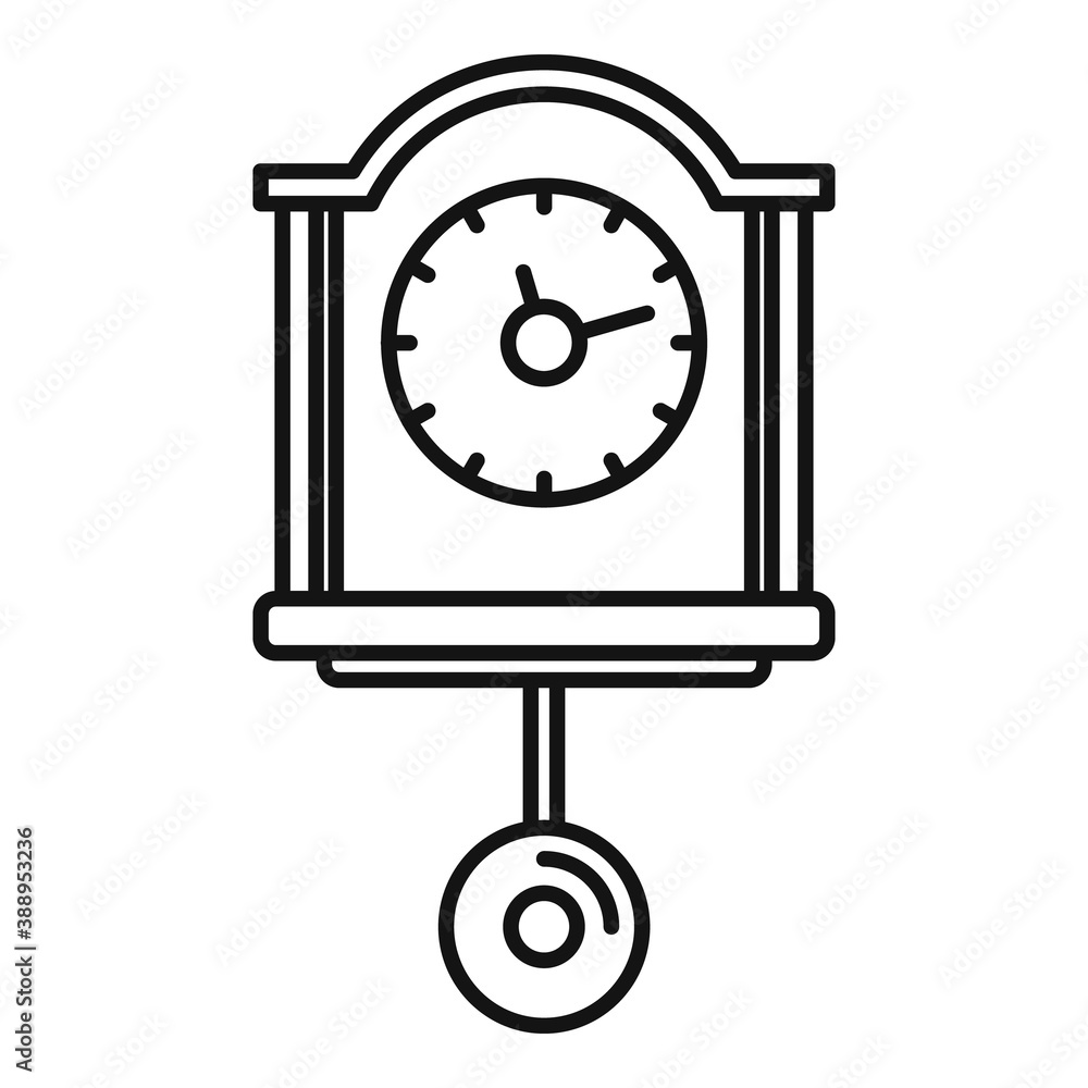 Poster house pendulum clock icon. outline house pendulum clock vector icon for web design isolated on white