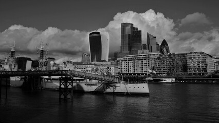 Fototapeta premium London and HMS Belfast On River Thames