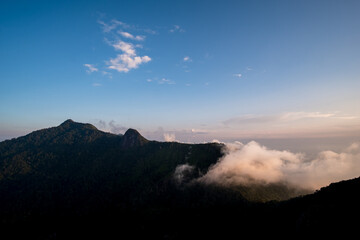 beautiful landscape of the mountain rage at sunset