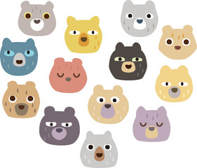 たくさんの熊の顔