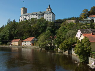 Fototapeta na wymiar Castle in Rozmberk nad Vltavou,South Bohemian Region,Czech republic,Europe 