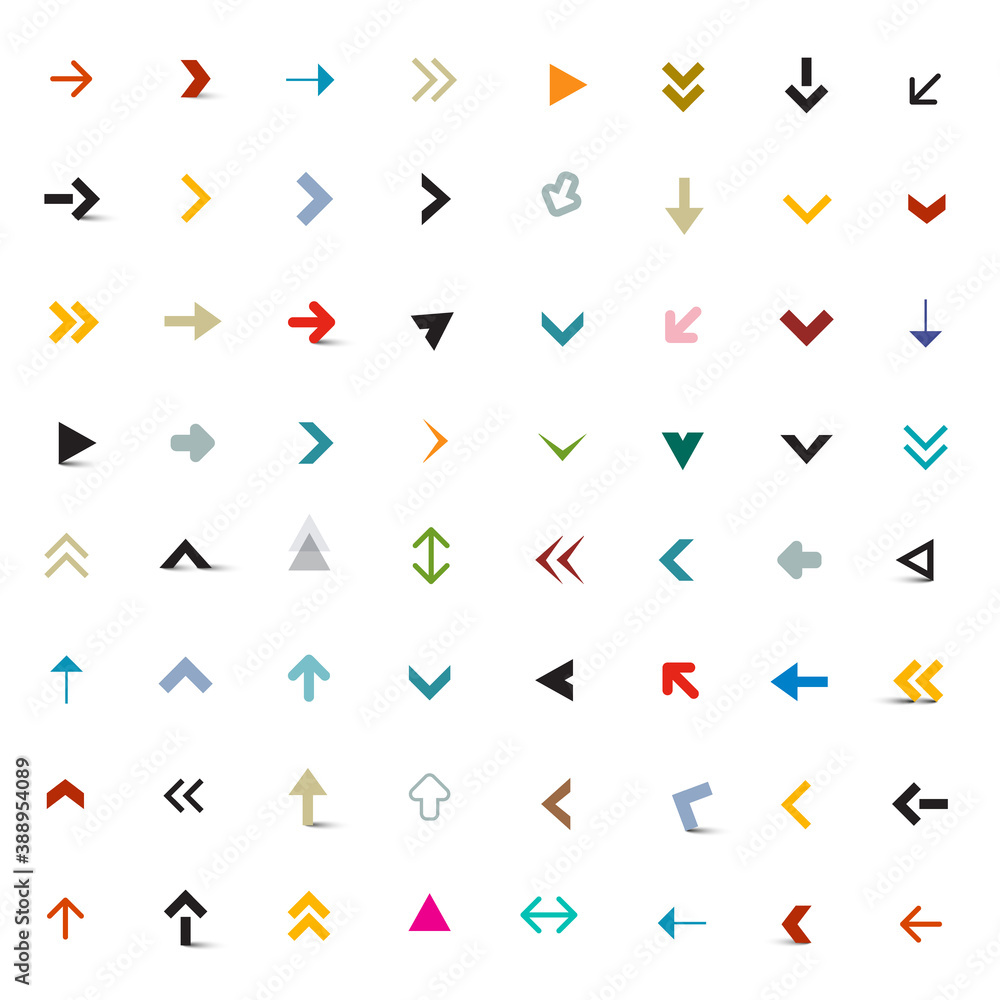 Poster arrows set - vector arrow icons isolated on white background
