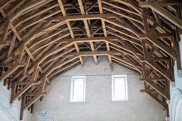 Medieval roof contruction in wood