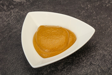 Mustard sauce in the bowl