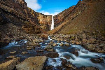 Hengifoss waterfall in East Iceland