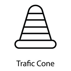 traffic cone vector line icon