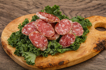 Iberian pork Fuet sausage slices
