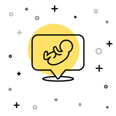 Black line Baby icon isolated on white background. Random dynamic shapes. Vector.