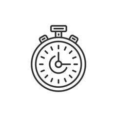 Stopwatch line icon, outline vector sign, linear style pictogram isolated on white. Vector black icon.
