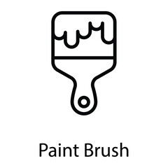 paint brush line vector icon