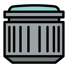 Portrait camera lens icon. Outline portrait camera lens vector icon for web design isolated on white background