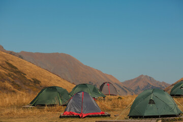 tent camp in the mountains