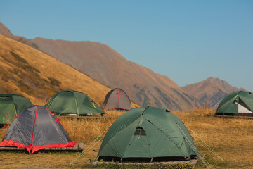 tent camp in the mountains