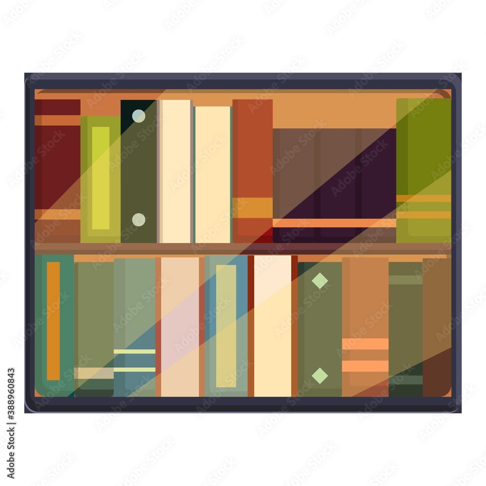 Poster e-book library application icon. cartoon of e-book library application vector icon for web design is