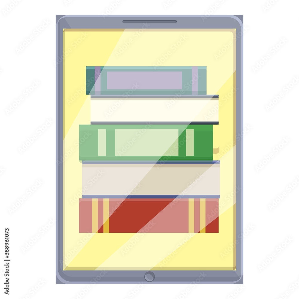 Poster e-book store application icon. cartoon of e-book store application vector icon for web design isolat