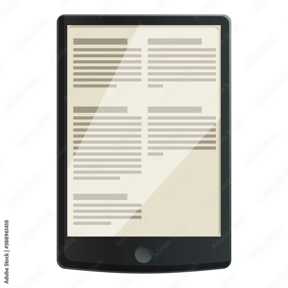 Poster e-book document application icon. cartoon of e-book document application vector icon for web design 