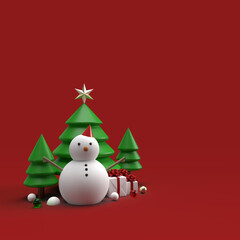 Christmas and new year celebration realistic 3d render for advertisement stage scene