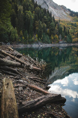 Fototapeta na wymiar lake in the mountains in autumn