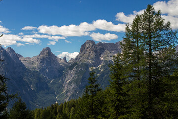 Dolomites mountains in Italy  during the summer.