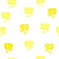 seamless pattern with tulips, yellow color
