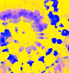 Tie Dye Fabric. Yellow Batik Shirt. Hippie 