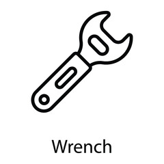 wrench line vector icon