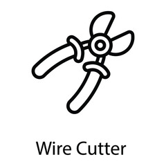 wire cutter line vector icon
