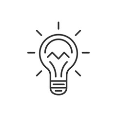 Light bulb icon vector. Solution, ideas symbol vector graphic. Vector black icon.