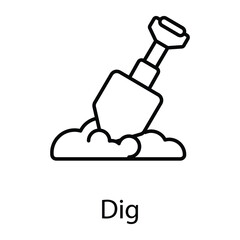 dig line vector icon