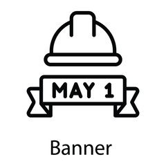 labor day banner line vector icon