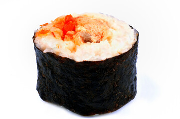 Maki en gros plan sur fond blanc