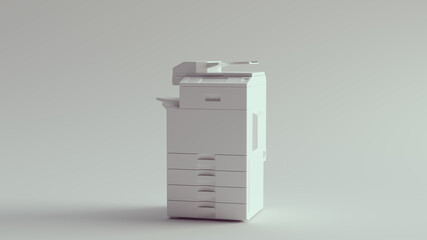 White Large Office Printer 3d illustration