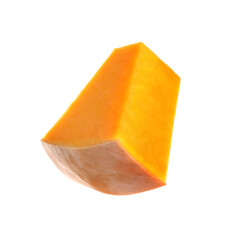 Piece of ripe orange pumpkin isolated on white