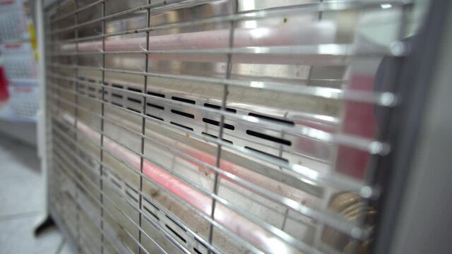Electric heater working in a room is turned off