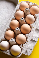 Raw organic farm eggs. Natural healthy food