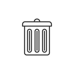 Trash can icon thin line for web and mobile. Vector black icon.