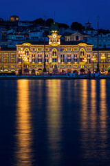 Nihgtscape of Unity Of Italy Square in Trieste in Italy in Europe