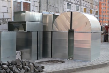 Elements of the ventilation system are procured at the construction site