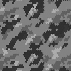 hexagonal camouflage military seamless pattern, army cloth texture background Vector 
