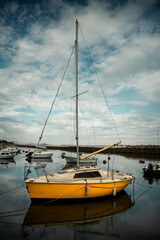 Fototapeta na wymiar Yellow fishing boat