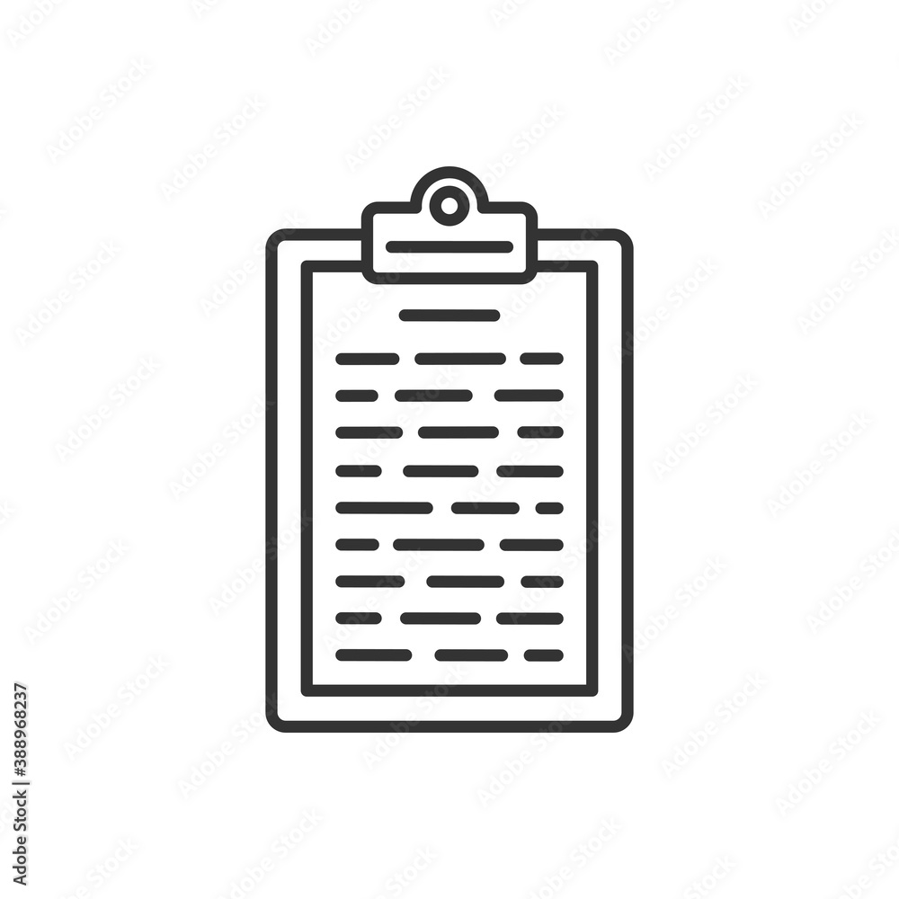 Poster clipboard with data, symbol for web site and app design. vector black icon.