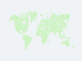 world food day or vegan day. vegetables & world map. vector illustrations.
