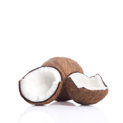 isolated coconuts on  white background.